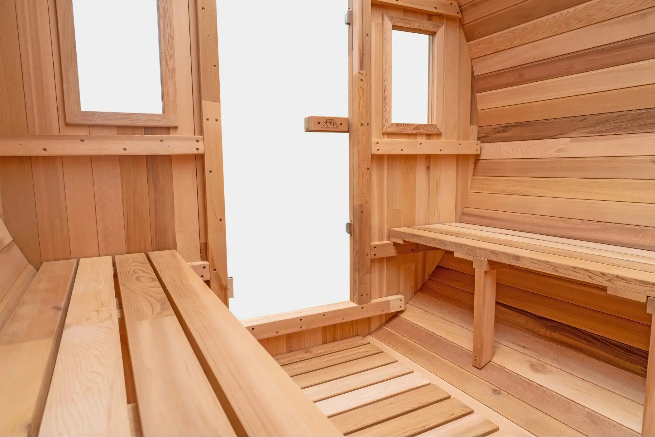 10 FT Red Cedar Barrel Sauna with Porch - 6-8 Person