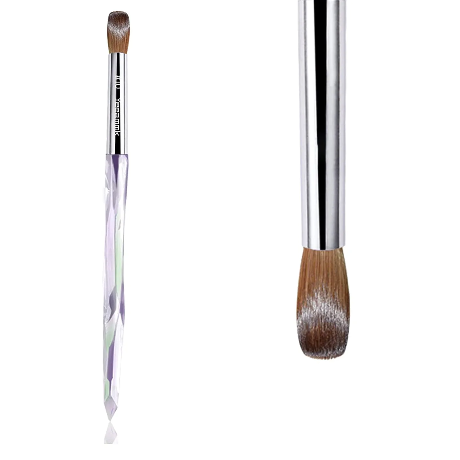 100% Kolinsky Acrylic Nail Brush for Acrylic Application,Nail Brush Acrylic Size 10 Round Oval Shaped Wood Handle Acrylic Powder Brush for Professional Manicure DIY Home Salon