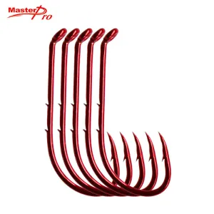 100xChemically Sharpened Baitholder Hooks1/0 Red Fishing Tackle