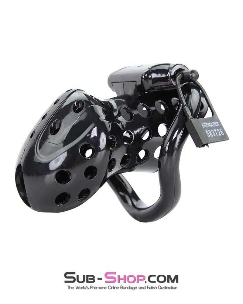 1722AR      Boy Toy Black High Security Pin Tumbler Locking Cock Cage Chastity