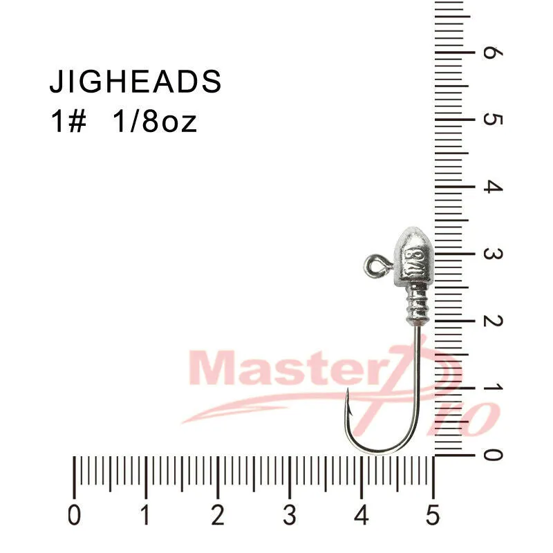 20pcs Size 1#, 1/8OZ Jig Heads High Chemically Sharpened Hooks Fishing Tackle