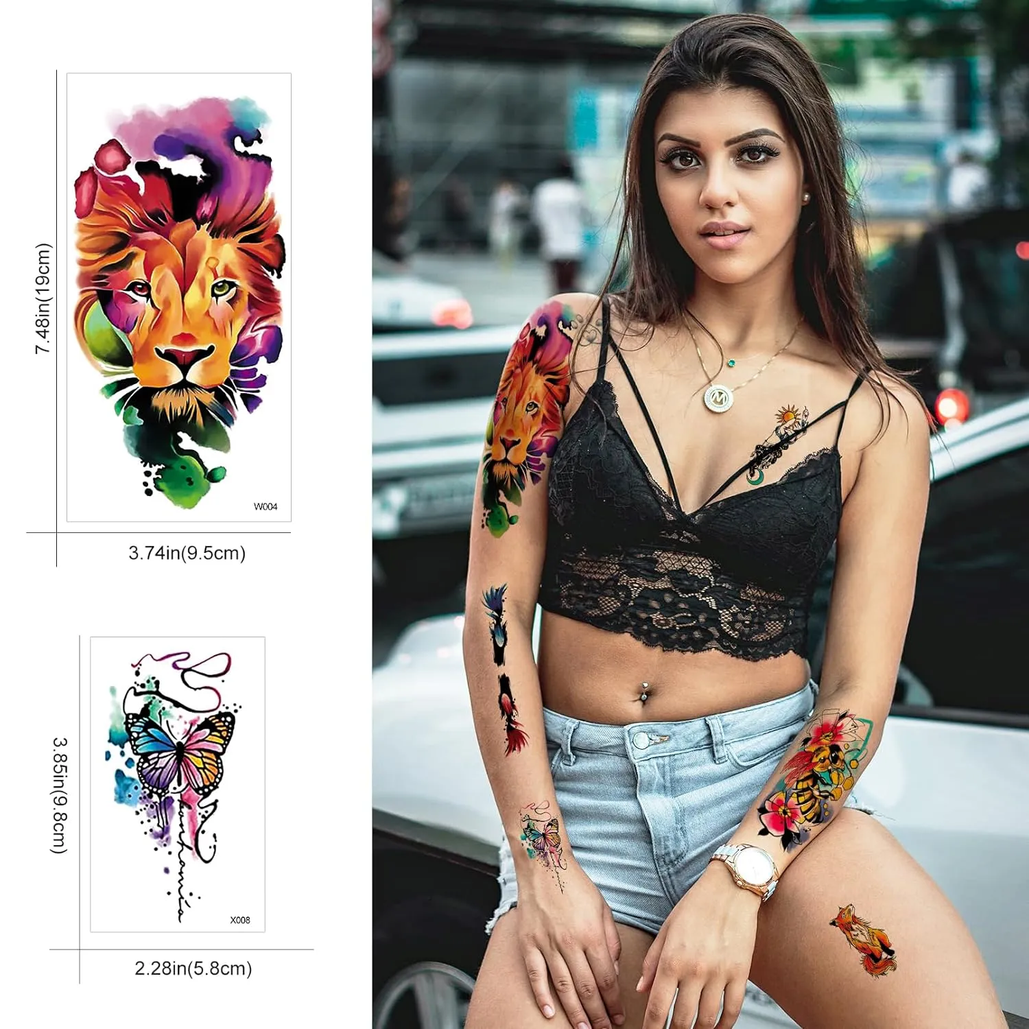 25 Sheets 3D Watercolor Temporary Tattoos