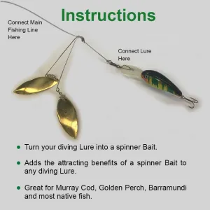 2x Double Blade At 2 Sizes Lures Buzzbait Spinner Bait Fishing Tackle