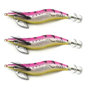 3 X High Quality Fishing Squid Jigs Popular Colour Hot Pink 126