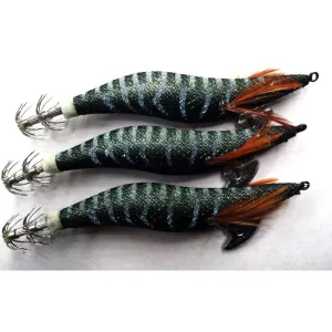 3 X Lure Squid Jig Size 3.0 Colour Black Fishing Tackle 171