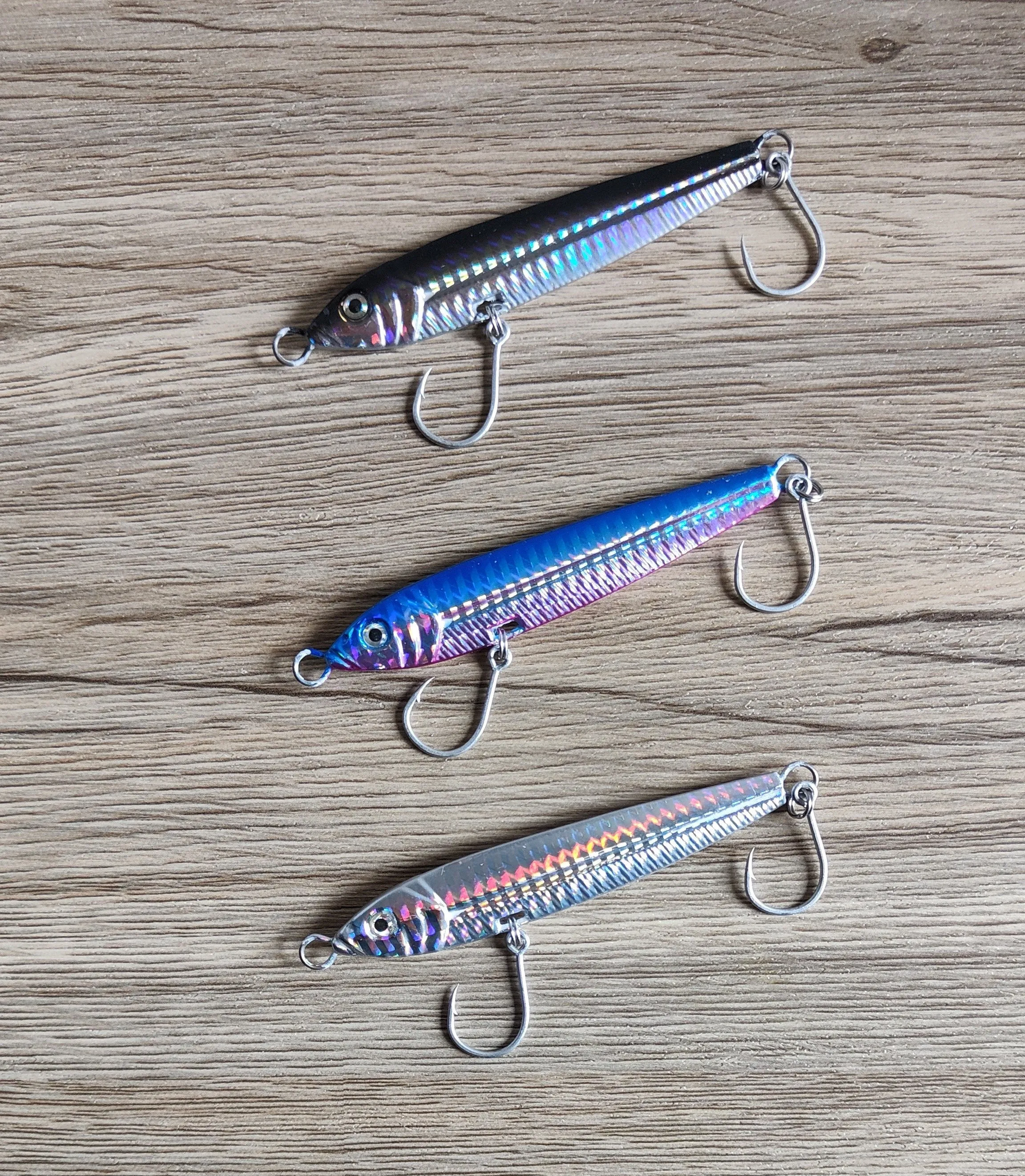 3 x Pcs Metal Lead Fishing Jig 40g/60g 3 Colors Combination Fishing Lures