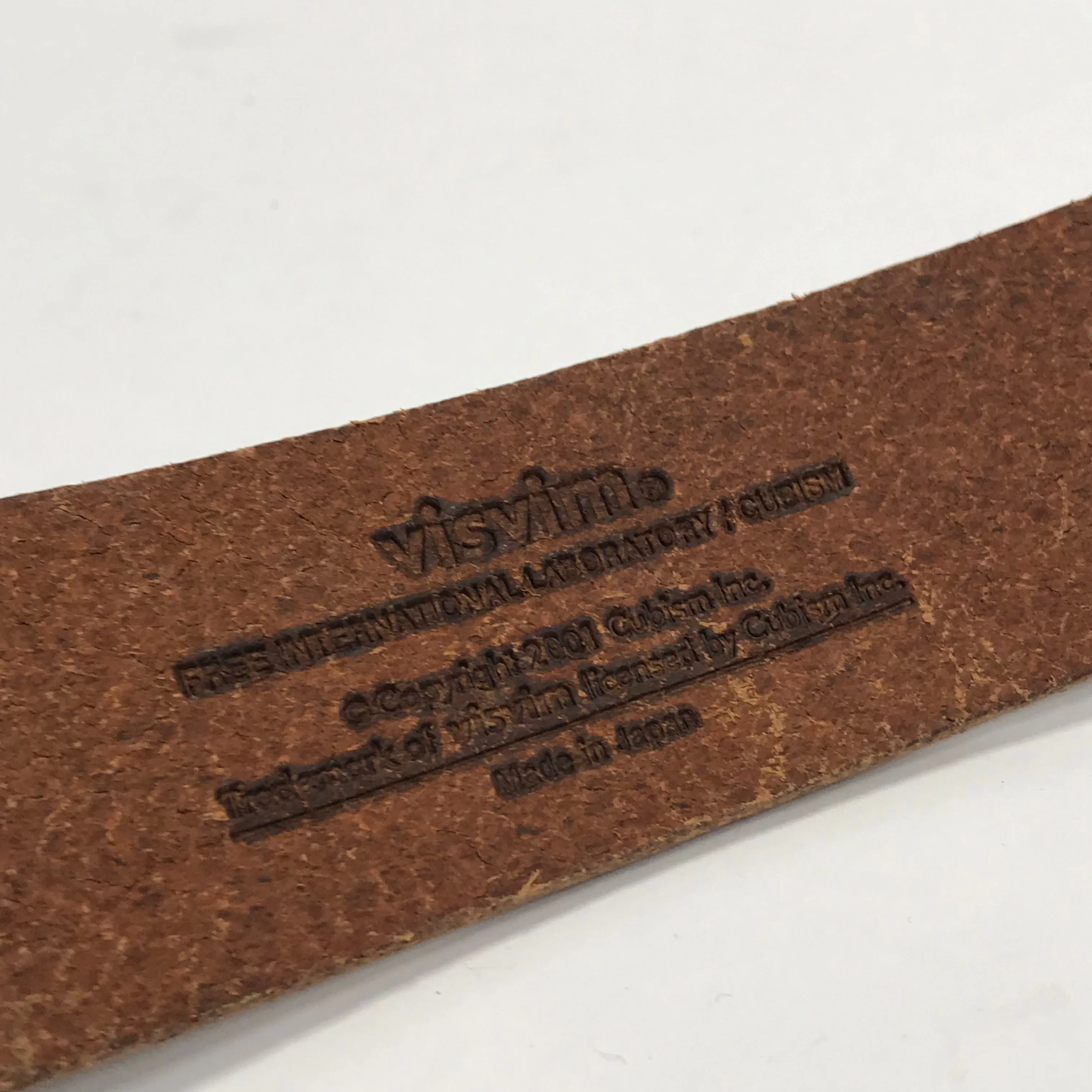 [34] DS! Visvim 19SS Plain Belt 45mm Dots Leather Brown Pattern