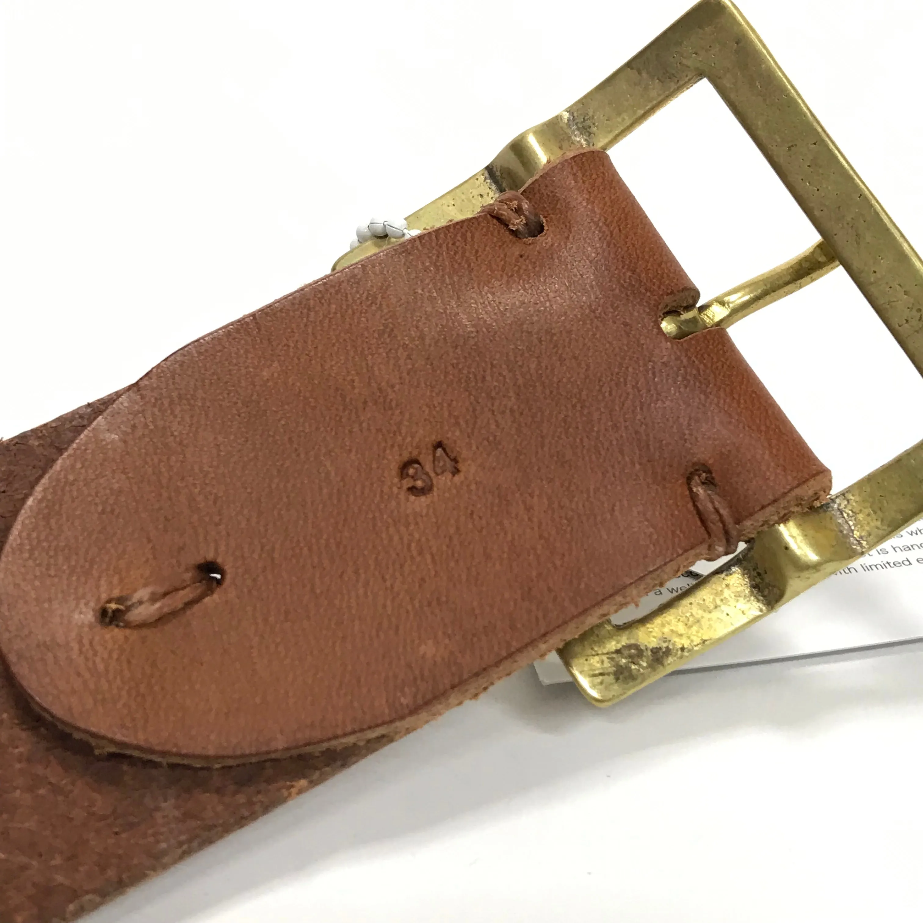[34] DS! Visvim 19SS Plain Belt 45mm Dots Leather Brown Pattern