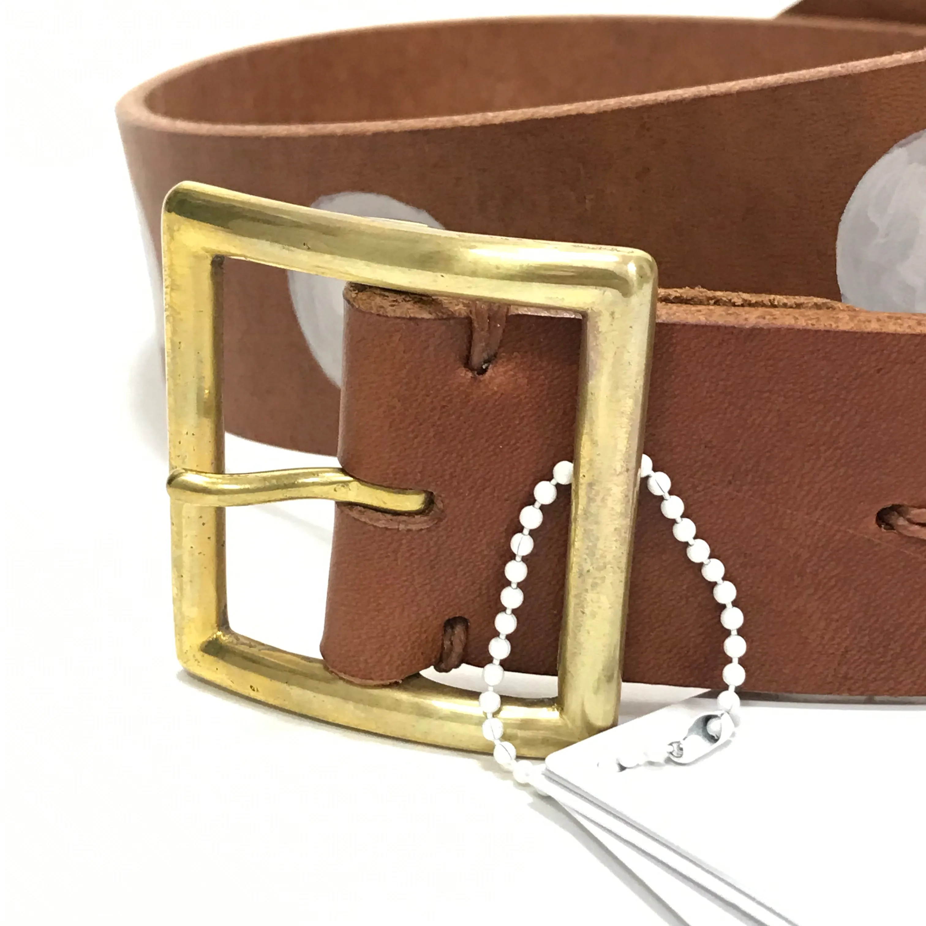 [34] DS! Visvim 19SS Plain Belt 45mm Dots Leather Brown Pattern