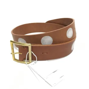 [34] DS! Visvim 19SS Plain Belt 45mm Dots Leather Brown Pattern