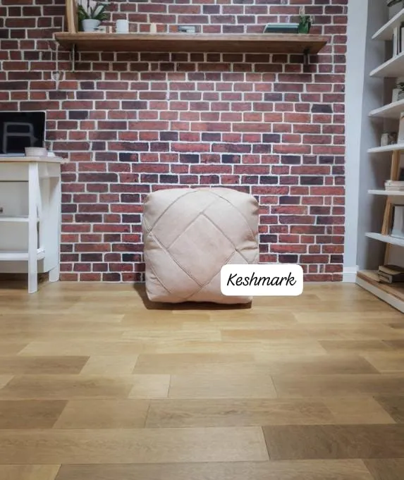 40% OFF** Brown Pouf, Square leather Pouf, Moroccan pouf, footstool , ottoman pouf, leather pouf ‘unstuffed’