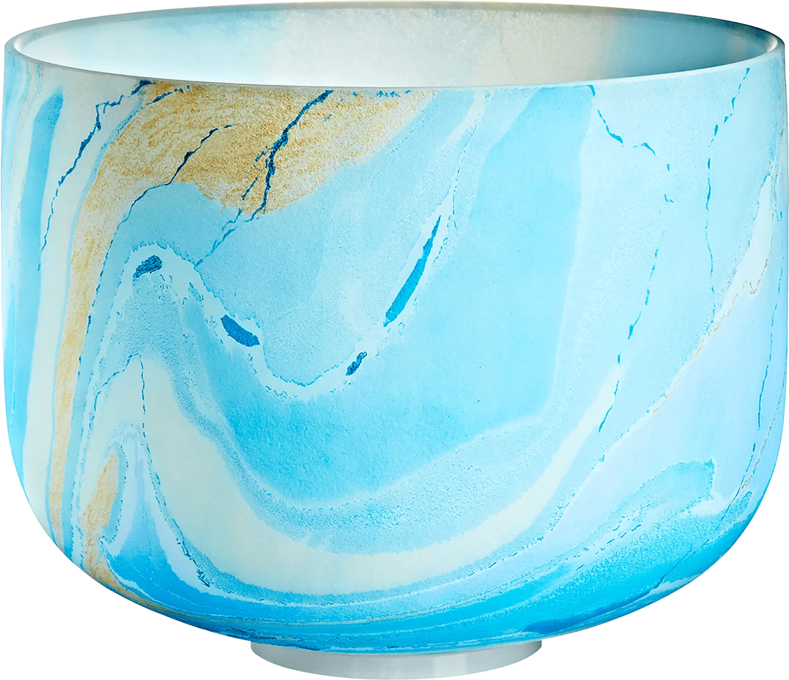 432 Hz 10" Blue Marble Crystal Singing Bowl, Note G4 Throat Chakra