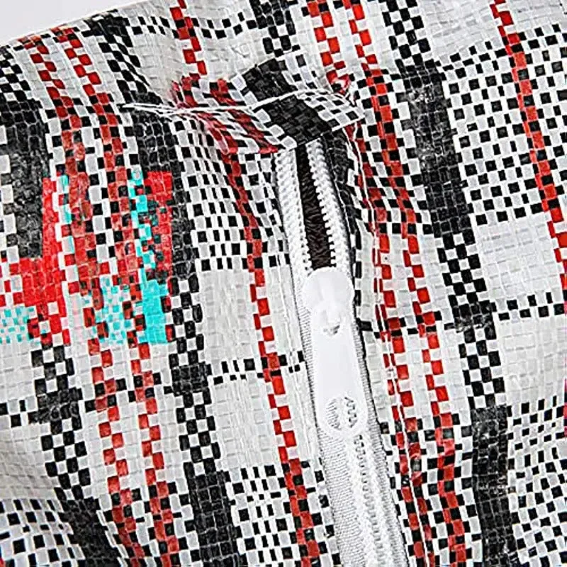 48x Large Stripe Bag Packing Storage Strip Zip Shopping Travel Check House Moving 90cm x 78cm x 25cm