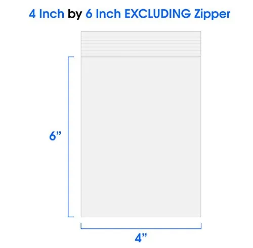 4" x 6" (200/1000 Pack) Re-closable Zip Lock Plastic Clear Poly Bag 2 Mil