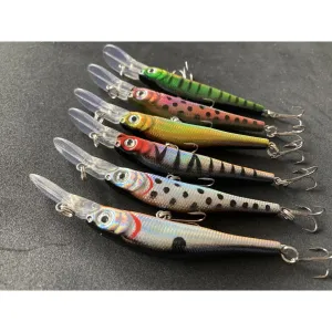 6 X Premium Quality 10cm 6g Minnow Lure Fishing Tackle In Random Colours