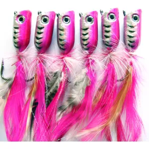 6 X Quality Huge Surf Poppers Fishing Tackle (Red)