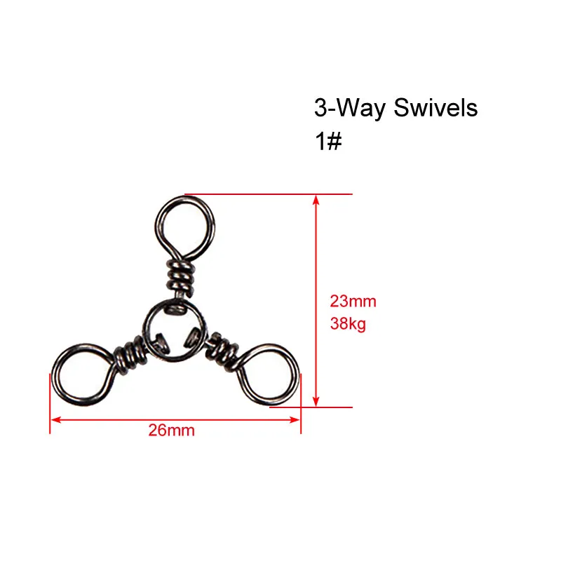 60 X CrossLine (3 Way) Swivel  in Size 1# Fishing Tackle
