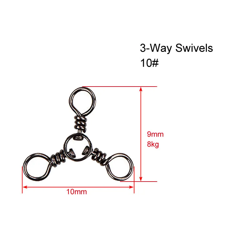 60 X CrossLine (3 Way) Swivel  in Size 10# Fishing Tackle
