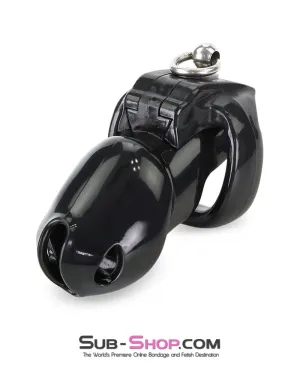 6763M      Long Black Cock Cage with Lead Ring and Small Cock Cuff Ring