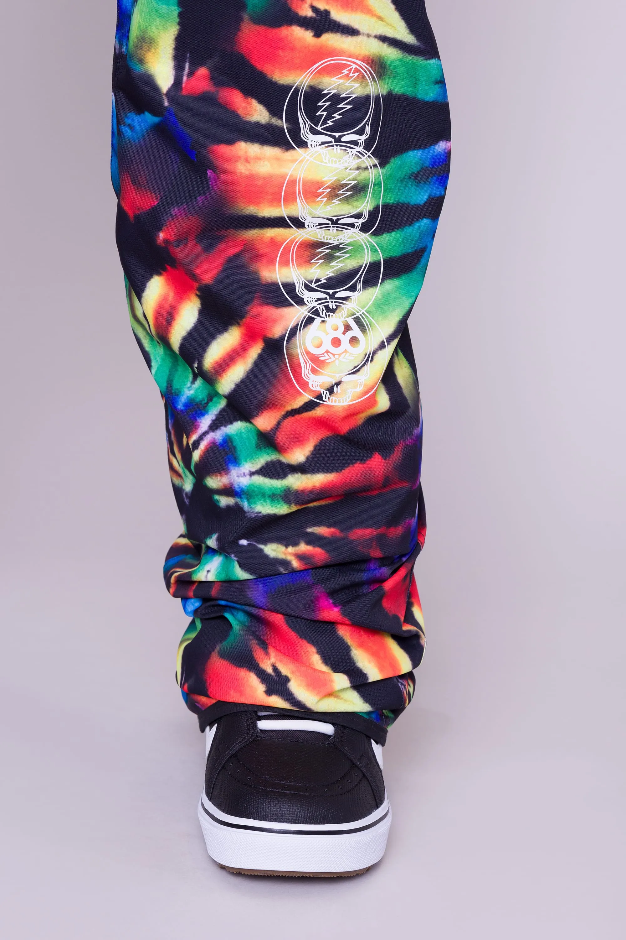 686 Frontier Bib Pants Mens Grateful Dead Black Tie Dye