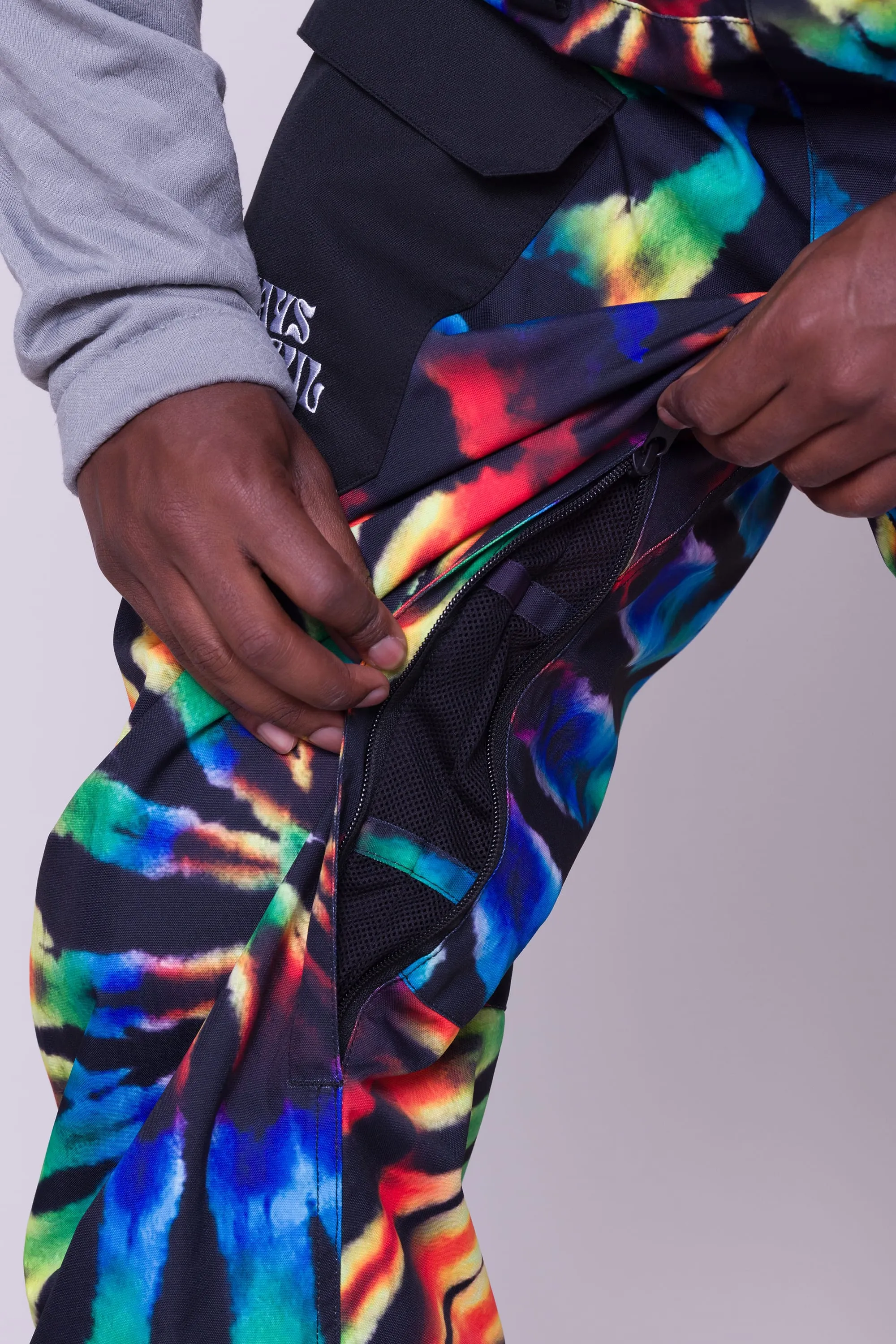 686 Frontier Bib Pants Mens Grateful Dead Black Tie Dye