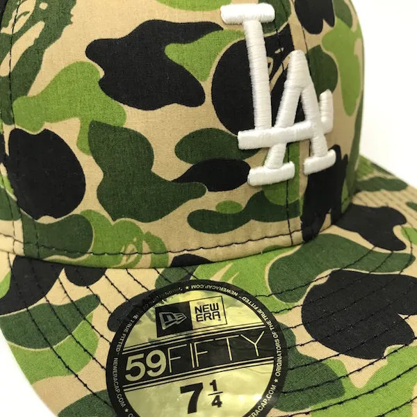 [7 1/4] A Bathing Ape Bape x New Era LA ABC Camo Cap Green