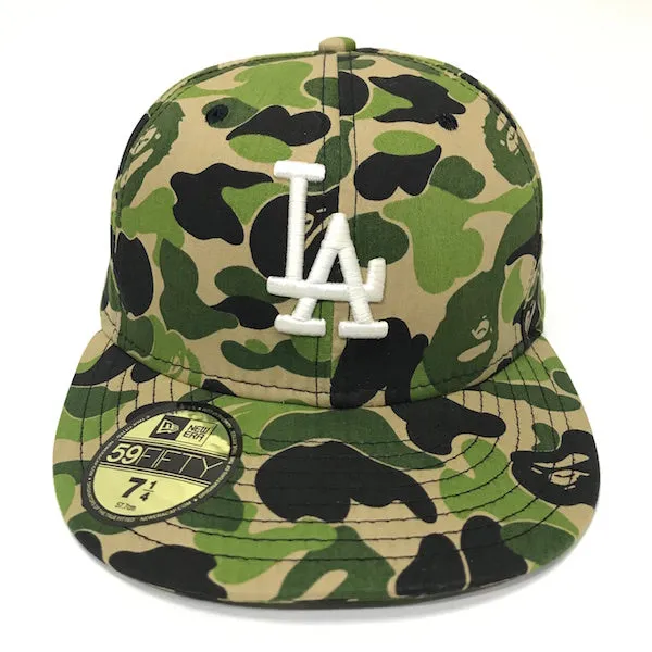 [7 1/4] A Bathing Ape Bape x New Era LA ABC Camo Cap Green