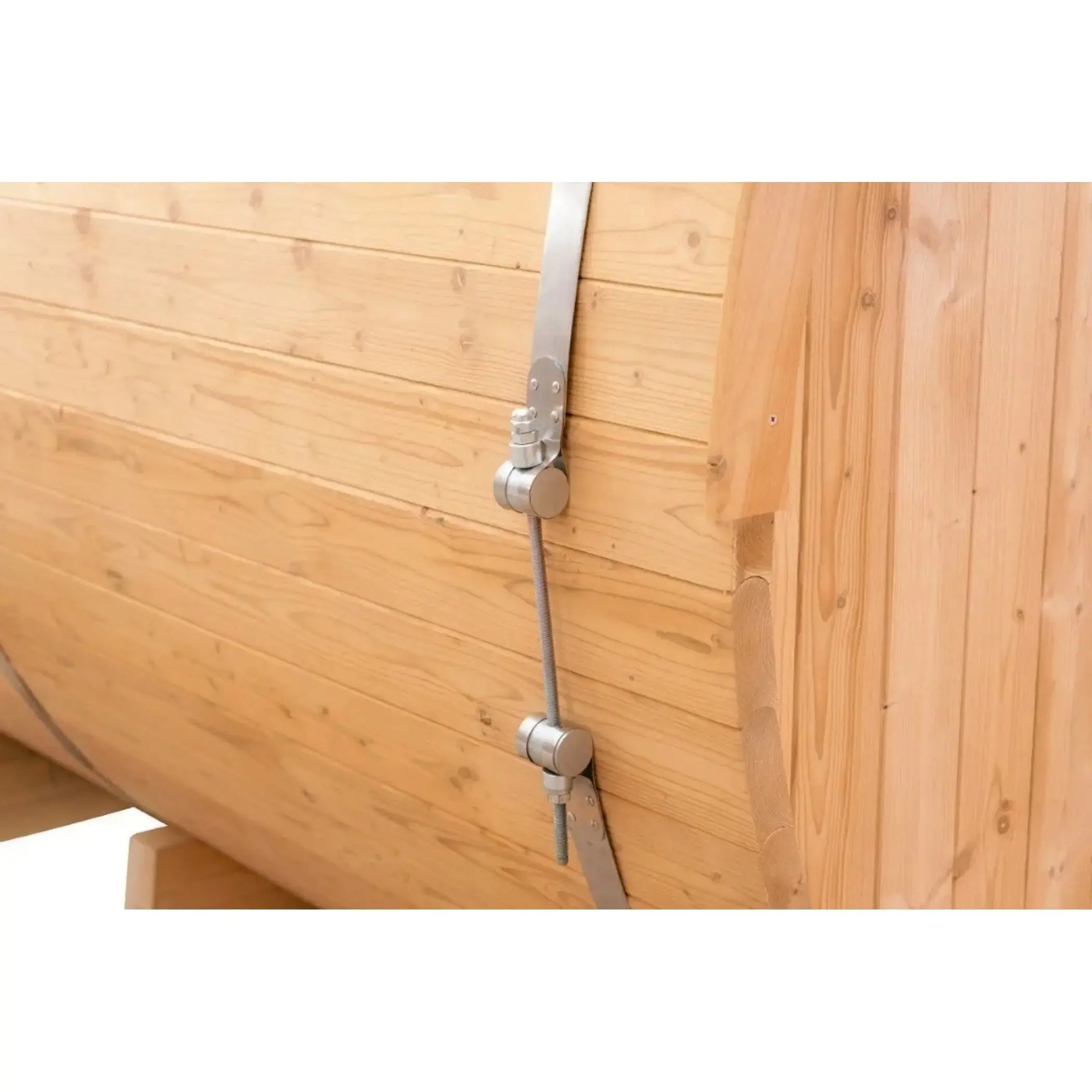8 FT Classic Thermowood Barrel Sauna with Porch - 4-6 Person