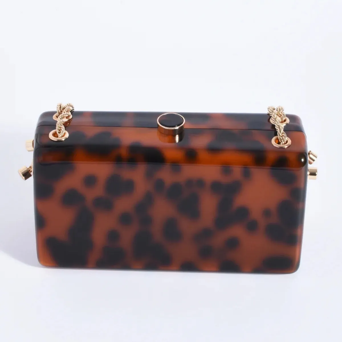 Arabel Resin Structured Clutch (Tortoise)