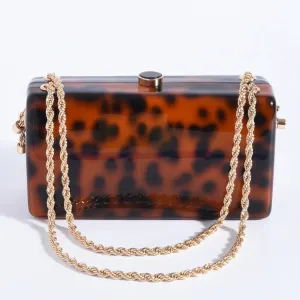 Arabel Resin Structured Clutch (Tortoise)