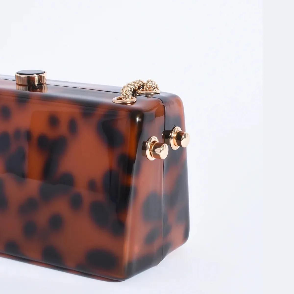 Arabel Resin Structured Clutch (Tortoise)