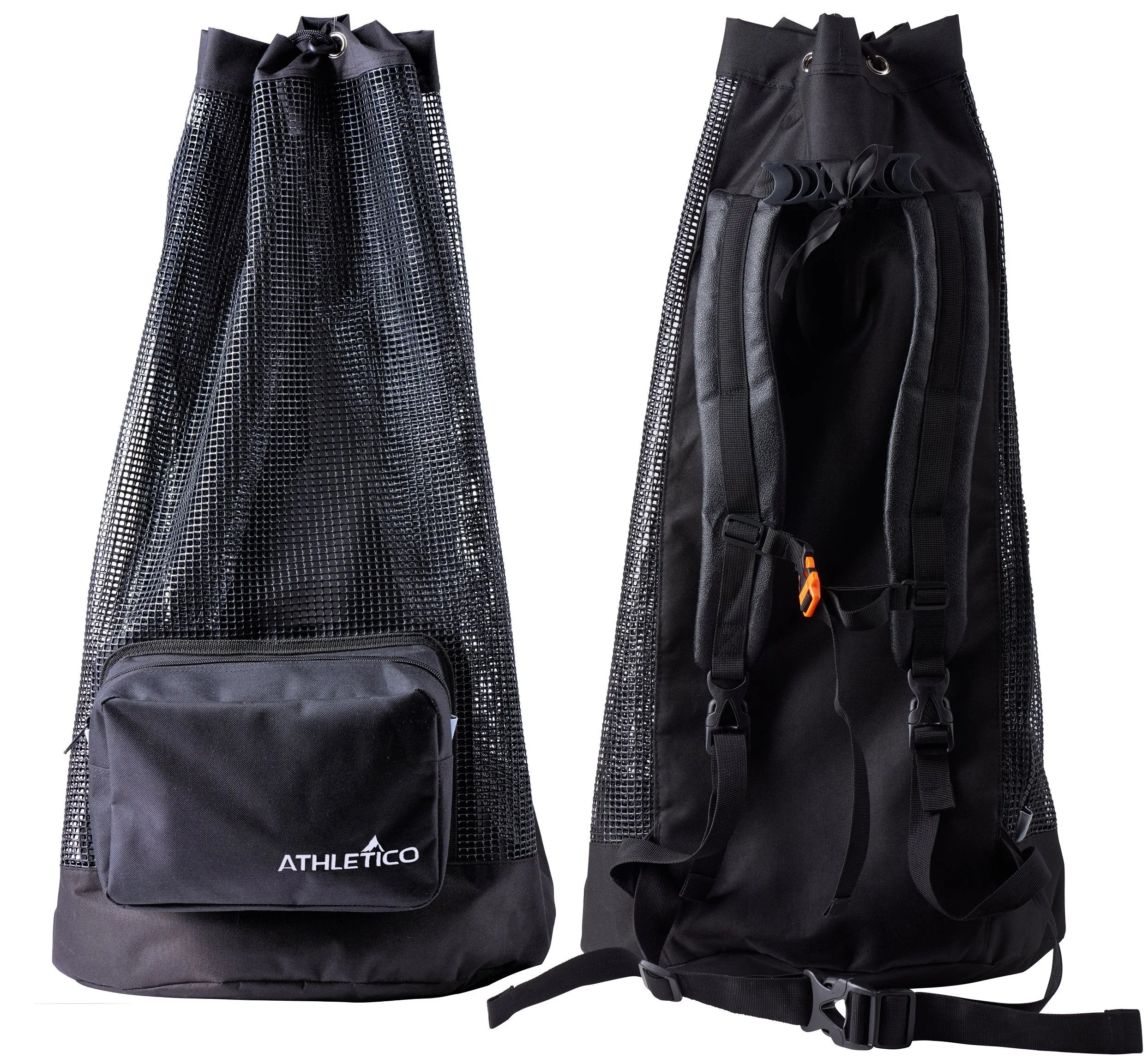 Athletico Scuba Diving Bag - XL Mesh Travel Backpack for Scuba Diving and Snorkeling Gear & Equipment - Dry Bag Holds Mask, Fins, Snorkel, and More (Black)