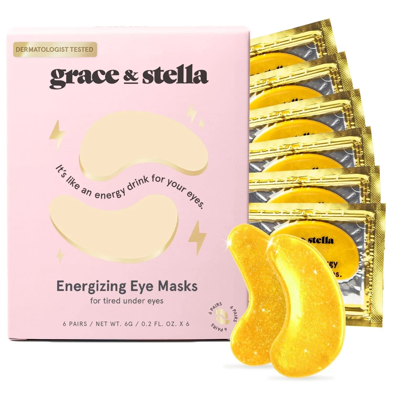 Award Winning under Eye Mask - Reduce Dark Circles, Puffy Eyes, Undereye Bags, Wrinkles - Gel under Eye Patches - Gifts for Mom - Vegan Cruelty-Free Self Care (Pink, 6 Pairs)
