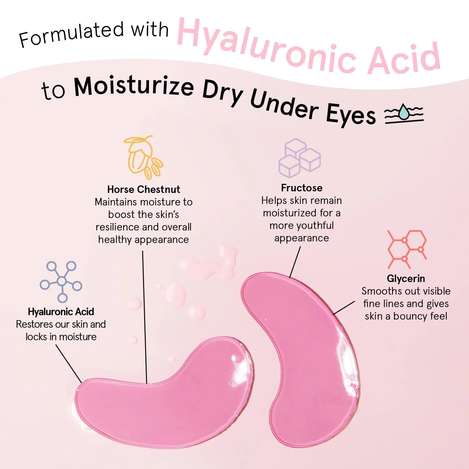 Award Winning under Eye Mask - Reduce Dark Circles, Puffy Eyes, Undereye Bags, Wrinkles - Gel under Eye Patches - Gifts for Mom - Vegan Cruelty-Free Self Care (Pink, 6 Pairs)
