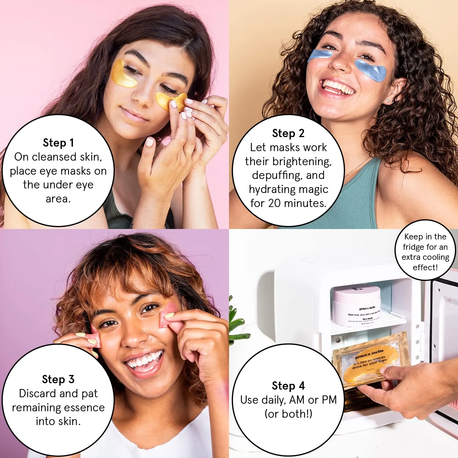 Award Winning under Eye Mask - Reduce Dark Circles, Puffy Eyes, Undereye Bags, Wrinkles - Gel under Eye Patches - Gifts for Mom - Vegan Cruelty-Free Self Care (Pink, 6 Pairs)