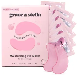 Award Winning under Eye Mask - Reduce Dark Circles, Puffy Eyes, Undereye Bags, Wrinkles - Gel under Eye Patches - Gifts for Mom - Vegan Cruelty-Free Self Care (Pink, 6 Pairs)