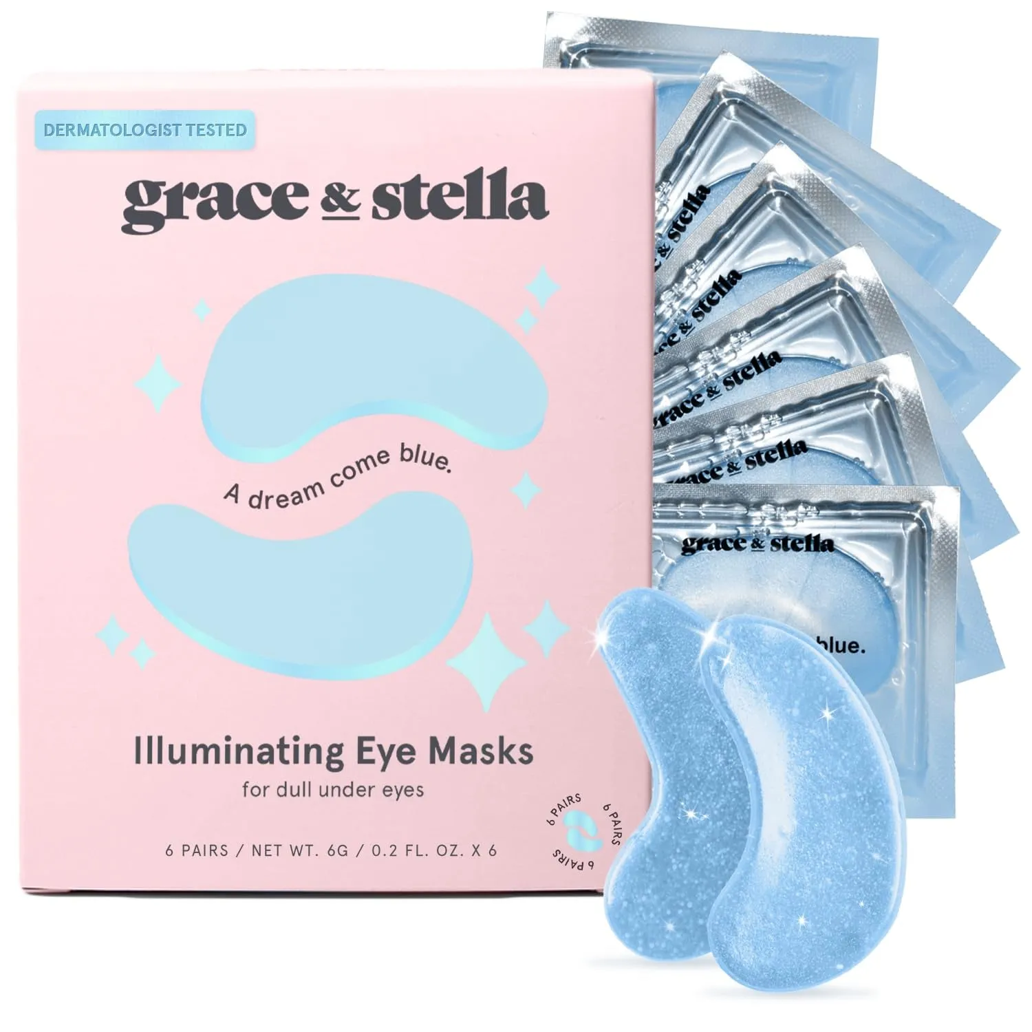 Award Winning under Eye Mask - Reduce Dark Circles, Puffy Eyes, Undereye Bags, Wrinkles - Gel under Eye Patches - Gifts for Mom - Vegan Cruelty-Free Self Care (Pink, 6 Pairs)