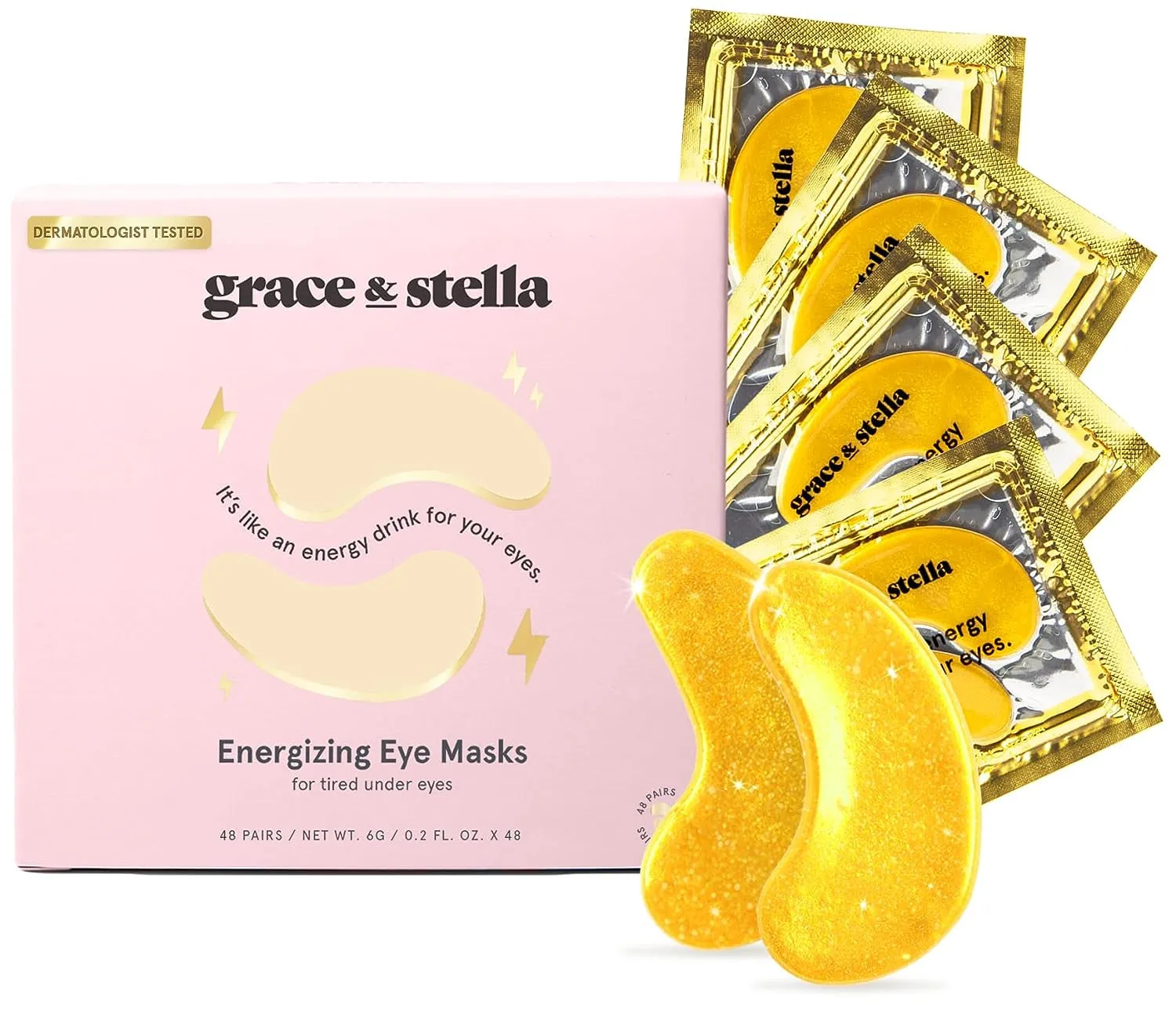 Award Winning under Eye Mask - Reduce Dark Circles, Puffy Eyes, Undereye Bags, Wrinkles - Gel under Eye Patches - Gifts for Mom - Vegan Cruelty-Free Self Care (Pink, 6 Pairs)