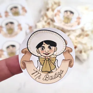 Baby Charro Party Stickers - 24pcs.