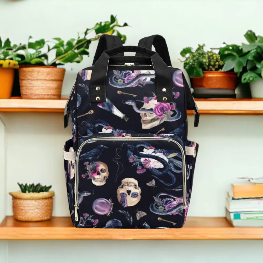 Baby Goth Skull Diaper Nappy Bag Goth Baby Bag Goth Backpack Goth Purse Goth Baby Stuff Gothic Baby Stuff Horror Spooky Nursery Skull Baby