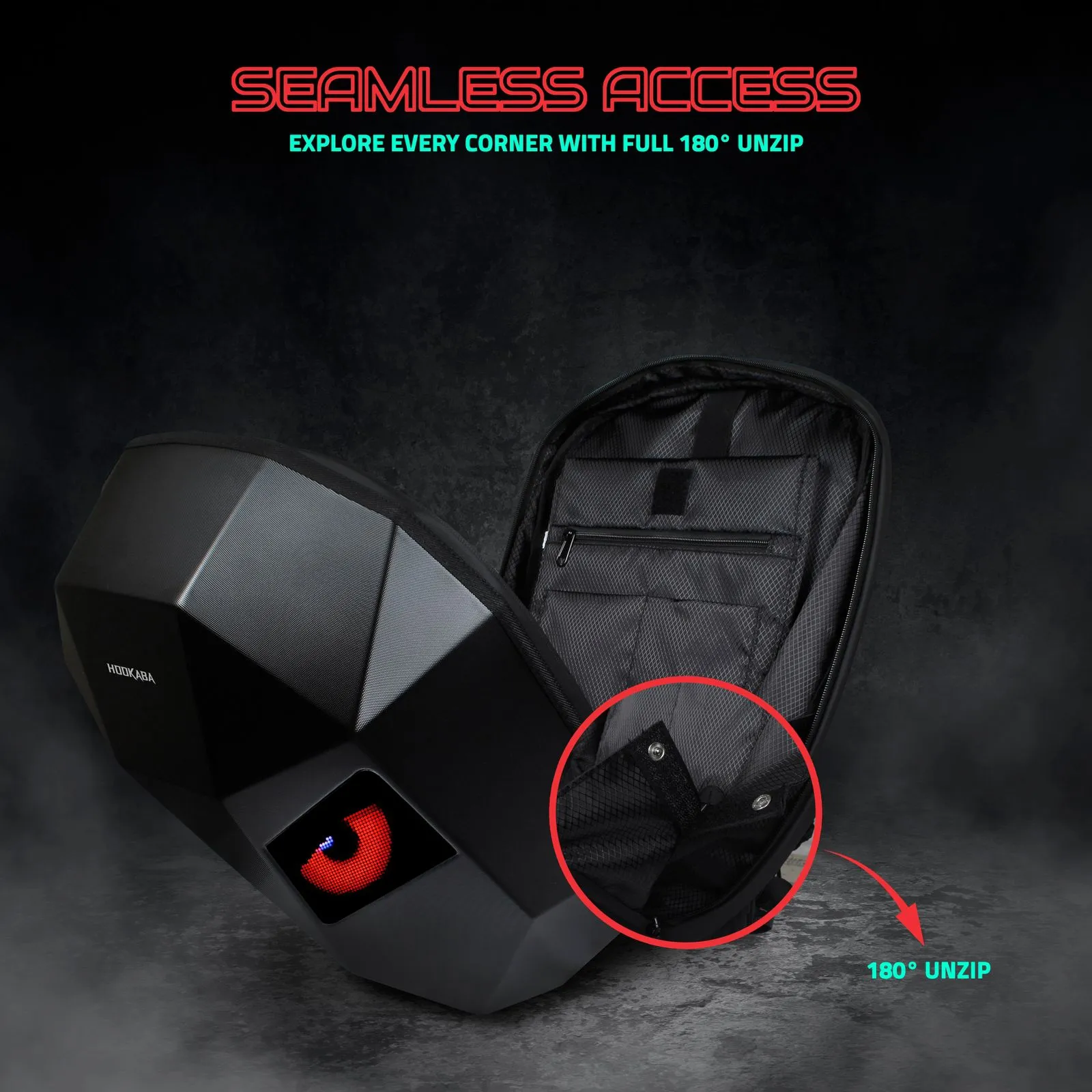 Backpack LED Motorcycle Shoulder Bag Hard Shell Waterproof