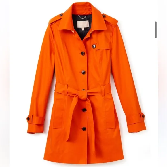 Banana Republic Orange Belted Fully Lined Trench Coat Size XS in Autumn Sun