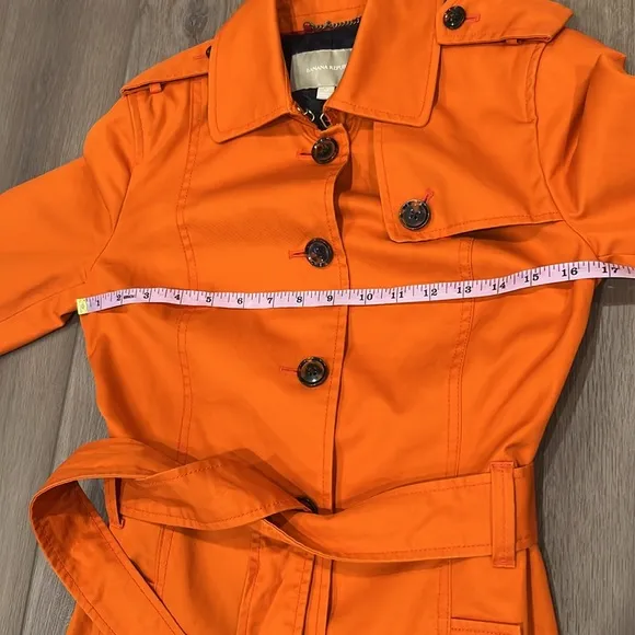 Banana Republic Orange Belted Fully Lined Trench Coat Size XS in Autumn Sun