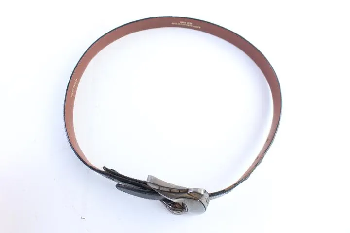 Barry Kieselstein-Cord Sterling Silver Alligator Buckle on Lizard Belt Strap 20MR0702