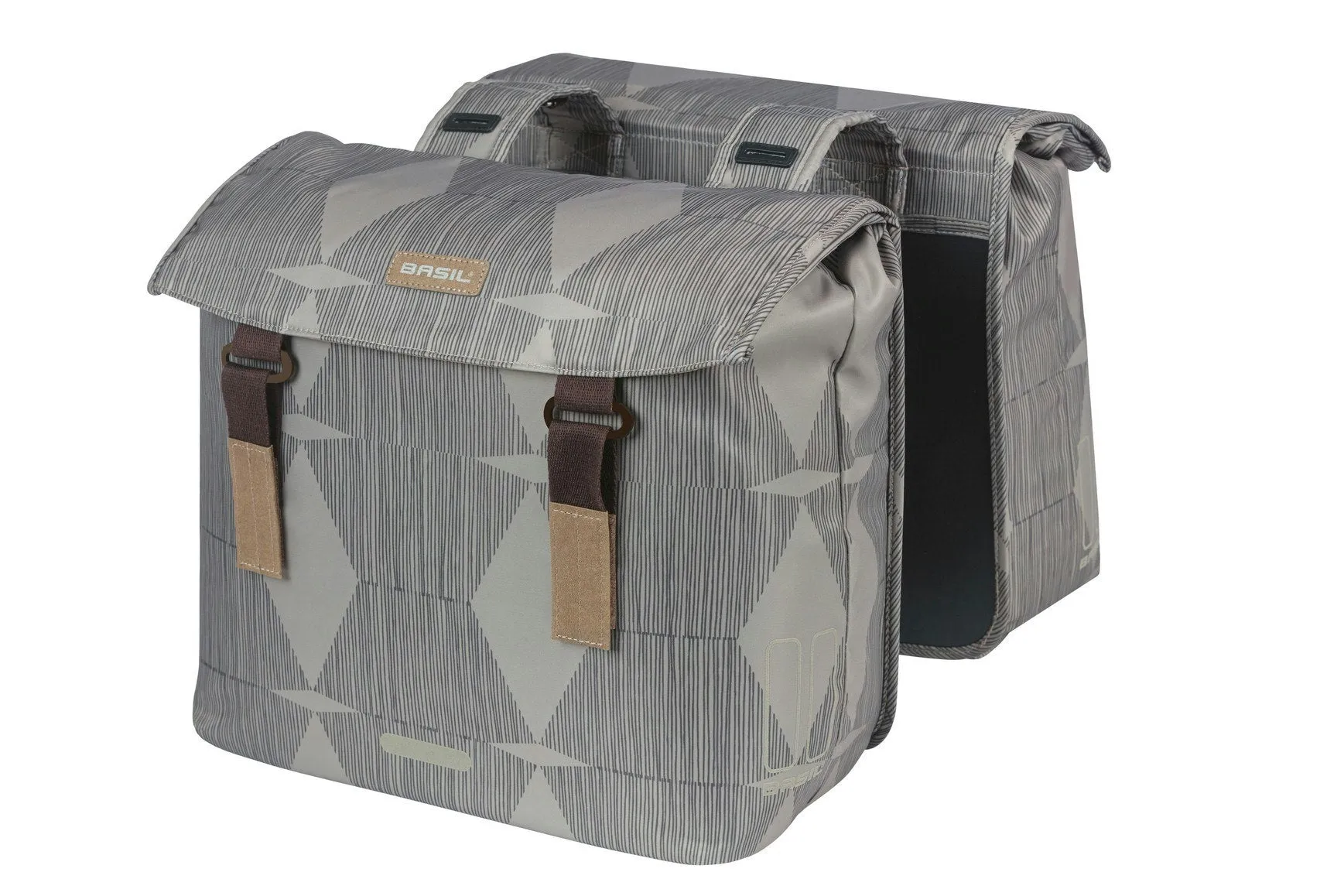 Basil Elegance Double Pannier Bag 40-49L Chateau Taupe