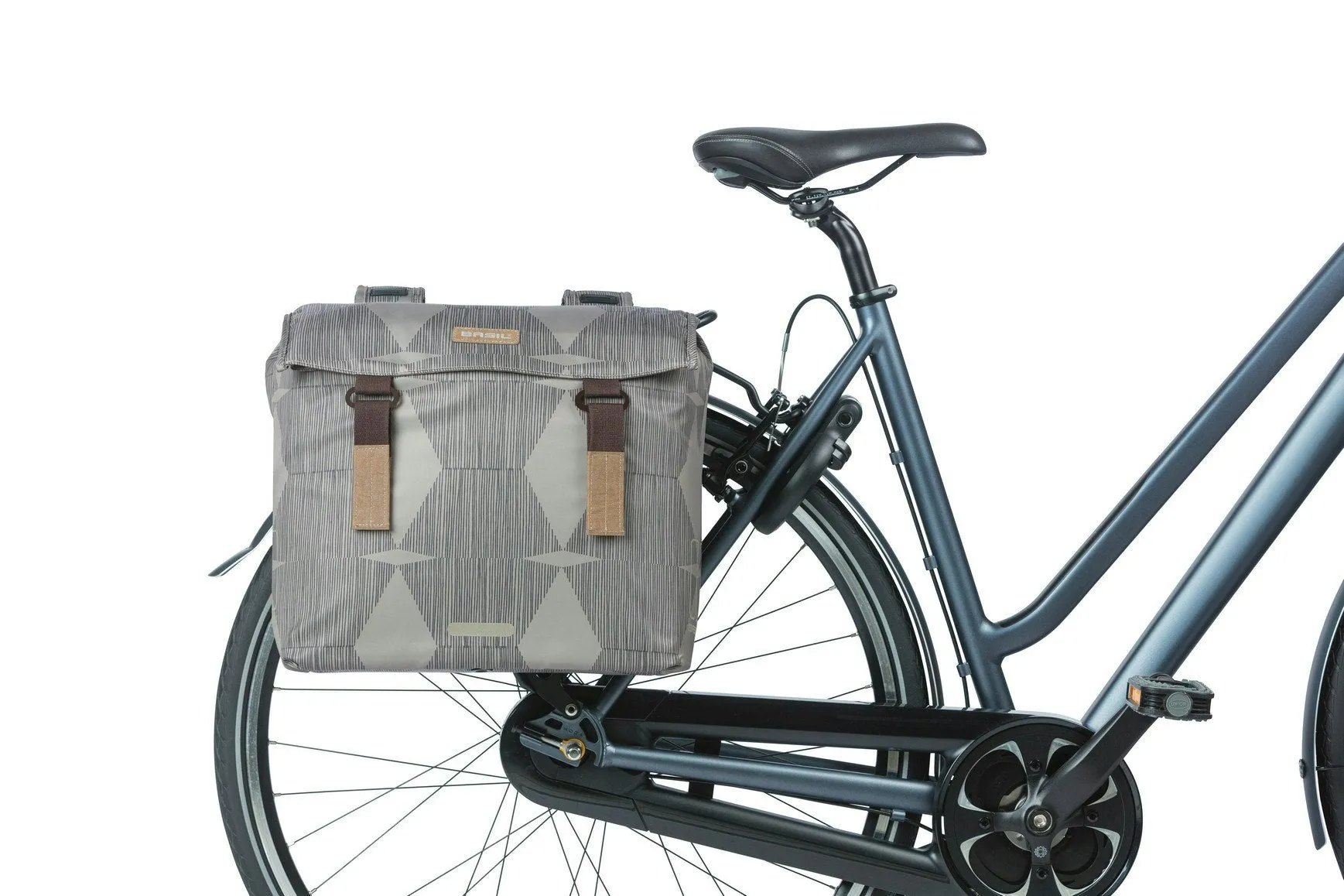 Basil Elegance Double Pannier Bag 40-49L Chateau Taupe