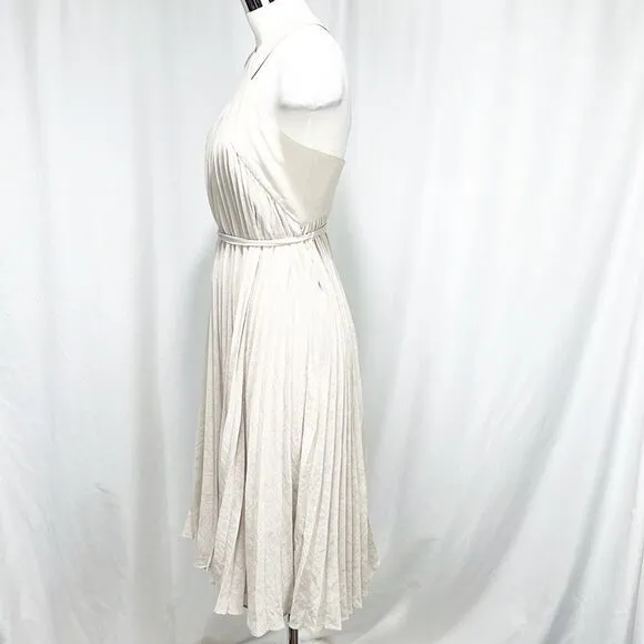 BCBGMAXAZRIA Eloise Light Stone Micropleated Belted Dress 2