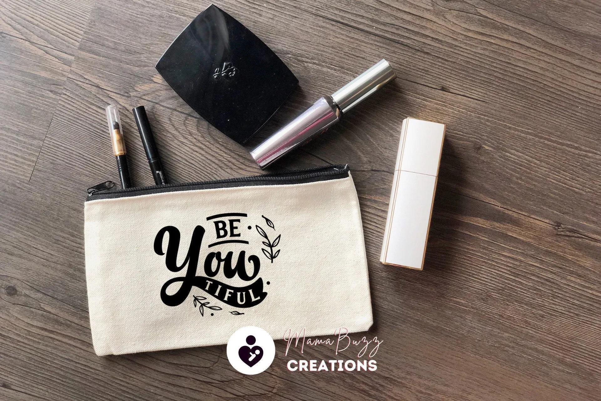 Be Youtiful Bag, Makeup bag,Makeup purse,Travel bag,Makeup bag organizer,Pencil case,Cotton Zipper Bag,Custom zipper bag,Canvas,Craft Bag