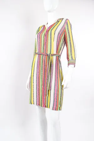 Beaded Skittle Stripe Shirt Dress