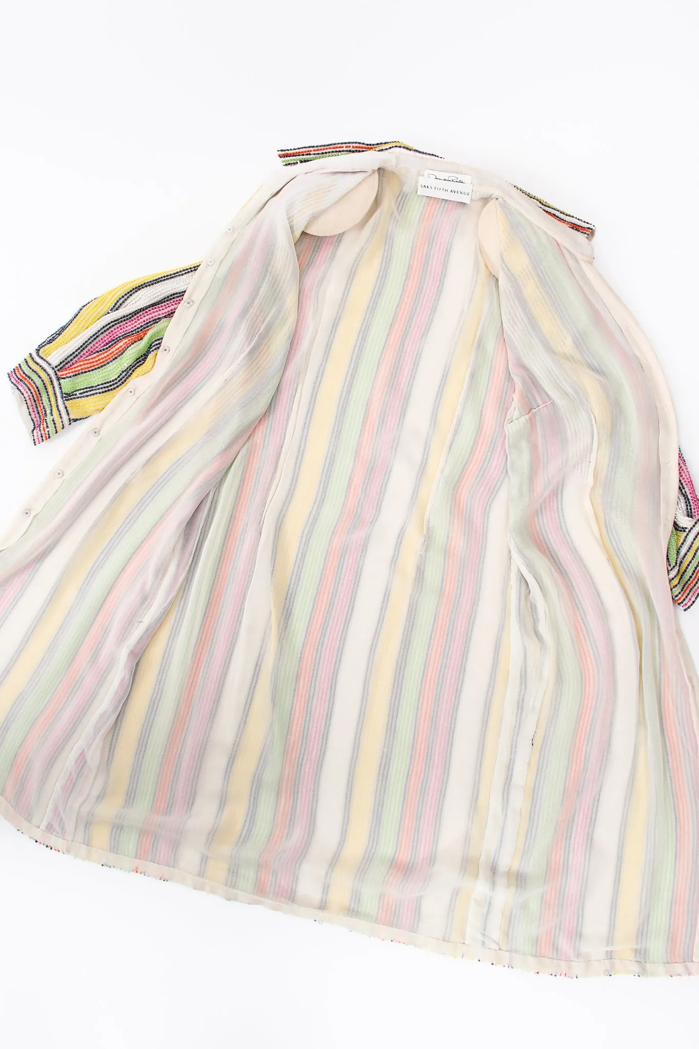 Beaded Skittle Stripe Shirt Dress